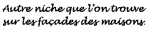 Zone de Texte: Autre niche que lon trouve sur les faades des maisons. 